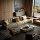Leichte Luxusleder-Sofa Wohnzimmer 2024 Neues minimalistisch funktionelles Sofa Elektrisches Rückenlehre Luxushaus High-End-Anpassung Ecke 4.39m Modul 1421 S-Level Full Leder funktionales Sofa Titanium Schwarz