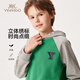 Yeehoo Kinder Sweatshirts Jungen Kleidung Herbst Fashion Casual Kapuze Langarmed Tops Herbst Neue Kleidung mittelgroß und große Kinderkleidungsbuchstaben Emerald Green 150