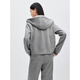 PEACEBIRD Women's Sweater Winter Zippered Thin Velvet Hooded Jacket Loose Pants Suit Gray Jacket S