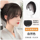 Hairband with bangs integrated real hair to cover white hair artifact wig hair piece on top of head and forehead headgear to cover hairpin hair cover hairband with bangs brown and black