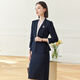 Weishipin Spring Suit Jacket for Women Small 2024 New Style Ladylike Professional Suit Work Clothes Navy Suit + Midi Skirt L Recommended 108-117 Jin Jin equals 0.5 kg