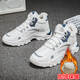 Fanshilin Schuhe Herrenschuhe 2025 Neue Frühlingssportschuhe Herren-Netz atmungsaktives lässiges Papa Schuhe Sommer Height-verstärkte weiße Schuhe Blau [Hinzufügen von Samt, um warm zu halten] High-Top/9902 39 [Standard Sportcode]