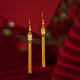 Gu Longjue 999 gold small waist earrings, gold earrings, versatile long tassel 24Ik gold earrings for your lover, 1 pair of small waist earrings + counter packaging with certificate