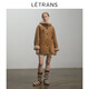 
LETRANS Yuan-Danish Winter Sheep Sheep Coat Women's Hooded Short Imitation Fur Integrated Lamb Fur Brown M