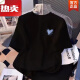 班尼路正肩白色显瘦短袖恤女夏季新款宽松设计感小众纯.棉情侣上衣 重磅-a983(胸标)白色 M  (建议100-115斤)