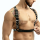 Confidential delivery of men's super sexy leggings, thong strap underwear, large camisole, chest strap, tight muscles, suspender top + shorts + neck ring three-piece set