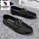 
Western Region Camel (VANCAMEL) Doudou Shoes Men's 2025 Autumn Trendy Leather Shoes Men's Casual Shoes British Lazy Trendy Shoes versatile GZ-882 Black 39