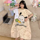 Aifenrou Sommernachthemd für Frauen dünne reine Baumwolle Kurzarm niedliche Cartoon mittelgroße großgröße große Sommerschwangerinnen losen Pyjamas Kleid 723 Lorbeerhund T XL Gewicht 115-135jin [Jin entspricht 0,5 kg]