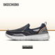 斯凯奇（Skechers）男鞋商务休闲鞋舒适一脚蹬轻便舒适时尚春季款复古帆布鞋