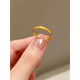 Hengchengxiang HOECENXAR gold pigment circle crushed ice fish scale dragon scale ring for women plated 18 gold super flash simple fashion thin circle middle finger ring dragon scale ring beauty number 7 closed mouth