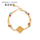 HONEYGOLD 蜜金珠宝黄金手链足金古法珐琅四叶缘纹链子HGA1453工费695元/件 11.77g 17＋2cm