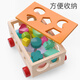 Boulettes de viande en bois Enfants Associer des blocs de construction Remorque Toys Baby Girls and Boys Grandes Particules Assemblez un cadeau d'anniversaire précoce Boîte de pose d'intelligence de forme de 17 trous