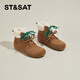 星期六雪地靴女平底内增高系带加绒保暖复古防寒棉鞋2025秋季新款 棕色 36 (230mm) 标准码
