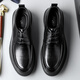 CARTELO men's leather shoes cowhide business casual leather shoes men's British thick-soled men's wedding shoes work shoes 9788 black 39