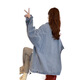 FHHUABD-Design Nische haarige Denim Spring- und Herbstmantel für Frauen 2024 New Korean Lose Lazy Style Cardigan Top 829 Patch XL (Empfohlen 145-160 Jin [Jin ist gleich 0,5 kg])