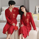 Langsha (Langsha) Rote Hochzeit Paar Nachthemd ein Mann und eine Frau reines Baumwollfestes Hochzeits Pyjama Bademantel Hauskleidung High-End-Geschenkbox 9928 [Geschenkbox] weiblich L+ männlich L.
