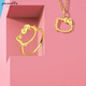 Chixing 999 gold-filled silver necklace pendant for women gold Sanrio Hello Kitty hollow Chinese Valentine's Day gift single pendant exquisite gift box