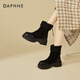 Daphne grueso Sole Plus Boots Martin de terciopelo para mujeres 2025 Nuevos zapatos de algodón calientes de invierno botas de nieve noreste botas cortas de moda para mujeres negras 38