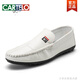
CARTELO Spring 2025 new Doudou shoes men's leather shoes Korean version driving shoes lazy shoes social trend casual men's shoes black 9880 40