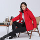 Western Camel VANCAMEL Trench Coat Jacket Women's Plus Fleece Thickened Short Jacket Windproof Warm Jacket Hooded Soft Shell Working Single Layer Jacket 9930S Chinese Red-Women [Solid Color] M