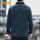 JEEP Sweater Men's Autumn and Winter Polar Fleece Thick Warm Cardigan Jacket Men's Loose Stand Collar Men's Gray Green XL