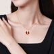 YVONLI signed necklace for women, elegant pendant, light luxury niche temperament, birthday gift for girlfriend, cinnabar red (medium size)