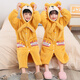 Children's pajamas autumn and winter bathrobe coral velvet lengthened to ankles thickened flannel dinosaur boys and girls home clothes small dinosaur hooded dark green thickened coral velvet 160