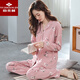 
Yu Zhaolin's pajamas spring and autumn pure cotton long-sleeved middle-aged mother's home clothes autumn large size cotton thin autumn suit X9215 M Recommended 80-100Jin [Jin equals 0.5 kg]