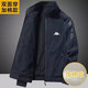 KAPPA back-to-back jacket for men in autumn and winter with velvet stand collar casual sports loose trend handsome KP9866 dark blue [spring and autumn style] XL recommendation [135-150] Jin [Jin equals 0.5 kg]