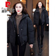 Pierre Cardin chaqueta corta con capucha para mujer 2026 invierno nueva moda suelta y estilo extranjero chaqueta cálida de plumón de pato blanco engrosada rojo L (110-120 Jin Jin equivale a 0,5 kg)