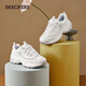 Skechers Damenschuhe Sommer Dicker Sohle Daddy Schuhe vielseitige atmungsaktive Panda -Schuhe weiche Sohle