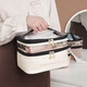 Baby Beile Makeup Bag Women's Large Capacity Washing Bag High-Precision Portable Travel Double-Layer Transparent Waterproof Washing Storage Bag Handheld Beige-Cosmetic Bag