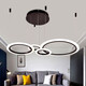 Leshi (NVC) 2025 Neue Sternring Kronleuchter Wohnzimmer Jingxiao Star Diamond Moderne einfache Esszimmerlampe Runde neue LED Hanging Lampe Stern Ring MZD1585+Vier Ringe+dreifarbige Lichtwechsel+intelligent