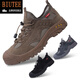 BIUTEE brand light luxury men's and women's labor protection shoes insulated shoes breathable, anti-smashing, anti-puncture safety shoes anti-slip, acid and alkali resistance spring and summer 878 gray breathable model 43