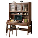 Cool Kailong writing desk and bookcase integrated solid wood household bookcase combination study desk small bedroom bedside computer desk ivory white table + high cabinet insist on selecting solid wood 104x60x186cm