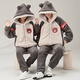 Jeunes mots d'amour couple pyjamas en automne et hiver plus en velours épaissis pour les filles garçons et garçons Coral Velvet Hooded Home Clothing Set YPF3899 Bear femelle L (100-110jin [Jin est égal à 0,5 kg]))
