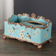 Tira Living Room European Tissue Box Multi-functional Paper Box Coffee Table Home Creative Decoration Ornament Remote Control Storage Box 1047 Blue Warbler Blossom