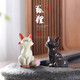 Xixi Taitai color changing little fox tea pet cute personalized tea treasure small ornaments on the tea table tea ceremony tea play tea set creative can be raised morning and evening a pair of color changing foxes