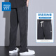 
True Viscose cool ice silk pants men's summer thin casual pants men's loose straight simple and versatile wide-leg pants 1048 black 4XL