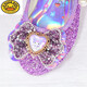 G.duck Girls High Heels Spring and Autumn Kuromi Children's Shoes Children's Purple Princess Crystal Soft Sole Shoes Children's Leather Shoes Purple Size 26 / Inner Length 16.8cm