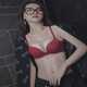 Pei Shiyan autumn and summer red zodiac year underwear without steel ring bra small breasts gathered for women's markless underwear collection for secondary breast prevention 9756 red-set 75B=34B (collapse of koi red)