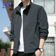 ROMON jacket men's casual business jacket men's autumn and winter versatile men's tops dark gray XL