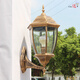 Yilin outdoor wall lamp waterproof garden lamp European style outdoor villa exterior wall lamp balcony aisle corridor American retro wall lamp medium black transparent glass