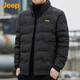 Jeep (JEEP) Down Jacket Men's Winter Short Casual Stand Collar Jacket Men's Warm Reversible Clothes Men's Black XL