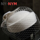 NY-NYM Französisch Elegant Britisch Retro Mesh Beret Wolle Wolle Hochzeits Bankett Weißer Brautkopfschmuck Weißer Durchmesser etwa 17 cm/mit Clip
