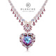 Blanche Ocean Heart Luxury Crystal Necklace Banquet Bride Love Pendant Gift Feminine Elegant Neck Necklace New Wedding Purple