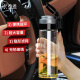 Sino Glass Cup Einschichtiger verdickter Herrenwasserbecher Wärme-resistenter transparenter Tee Tasse Frauen große Kapazität Tasse 695 ml schwarze Seilbecherabdeckung Glas 60 60
