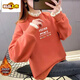 Sweat-shirt au premier diamètre plus en velours pour les femmes en automne et en hiver coréen lâche grande taille Internet Celebrity Campus Style Nouveau collier en dentelle en deux pièces Top Trendy Orange 719 Plus Velvet M 90-110Jin [Jin est égal à 0,5 kg]