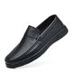 YRC Yierkang Leather Shoes Men's 2025 Summer New Hollow Breathable Casual Shoes Men's Soft Sole Anti-Slip Bean Shoes 9925 Black Hollow 40
