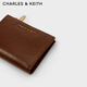 Charles/Keith Textur Solid Color Bag Damenbeutel Multi-Card Short Wallet Damen Geburtstagsgeschenke CK6-10680907 Schokoladenschokolade xxs xxs